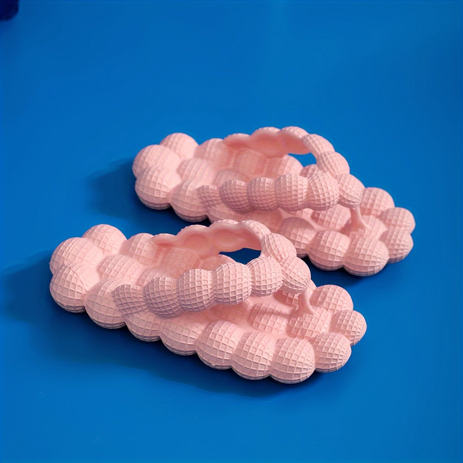 Girls Solid Lychee Slippers Non Slip Lightweight Open Toe Indoor Shower Pool