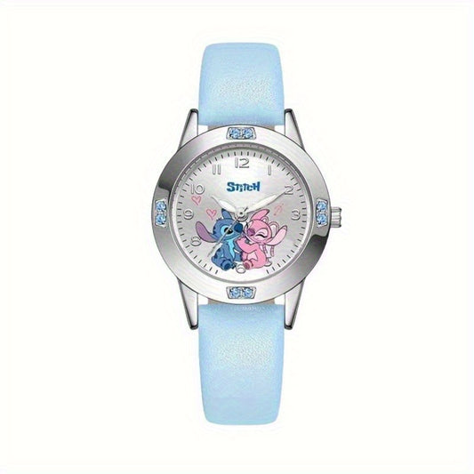 Stitch Cartoon Quartz Watch for Women Digital Display Steel Band