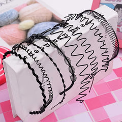 8pcs Metal Headband Hair Hoop Non Slip Wave Comb Hair Hoop Hairband