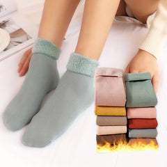8 Pairs Striped Velvet Thick Warm Sleeping Crew Socks