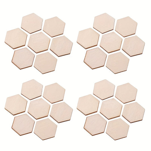 20pcs Wooden Hexagons for Painting Decoration