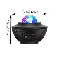 Galaxy Star Projector Night Light Voice Control 4 In 1 Ocean Wave Galaxy & Star