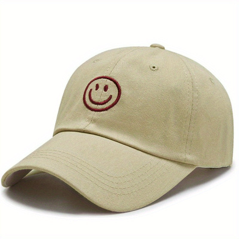 Smiling Face Embroidery Baseball Cap Couple Sun Hats Unisex Dad Hats