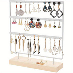 Wood Base Earring Holder Detachable Jewelry Display Rack