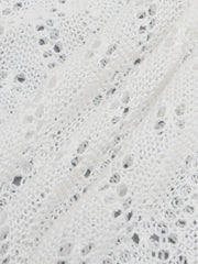 Solid Crochet Coverup Kimono Tassel Short Sleeve Summer Beach Wear