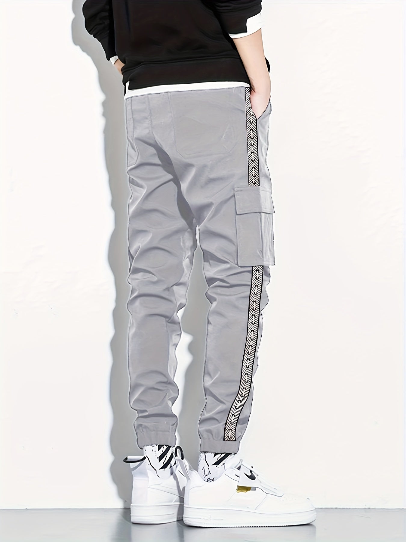 Men's Cargo Pants with Flap Pockets Straight Leg