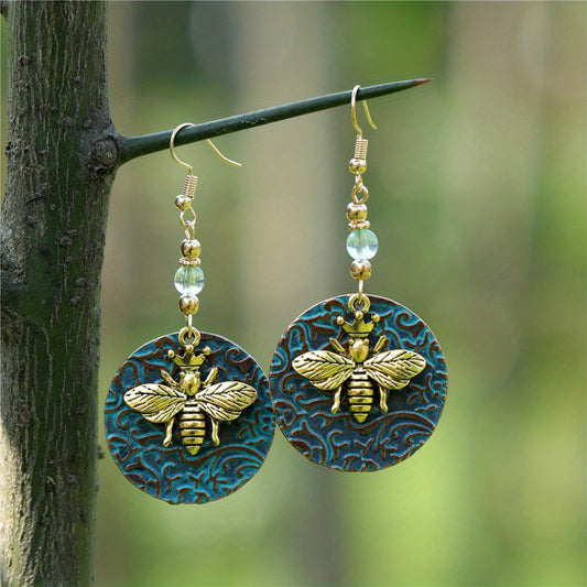 Boho Sunflower Earrings Vintage Drop Earrings Female Jewelry