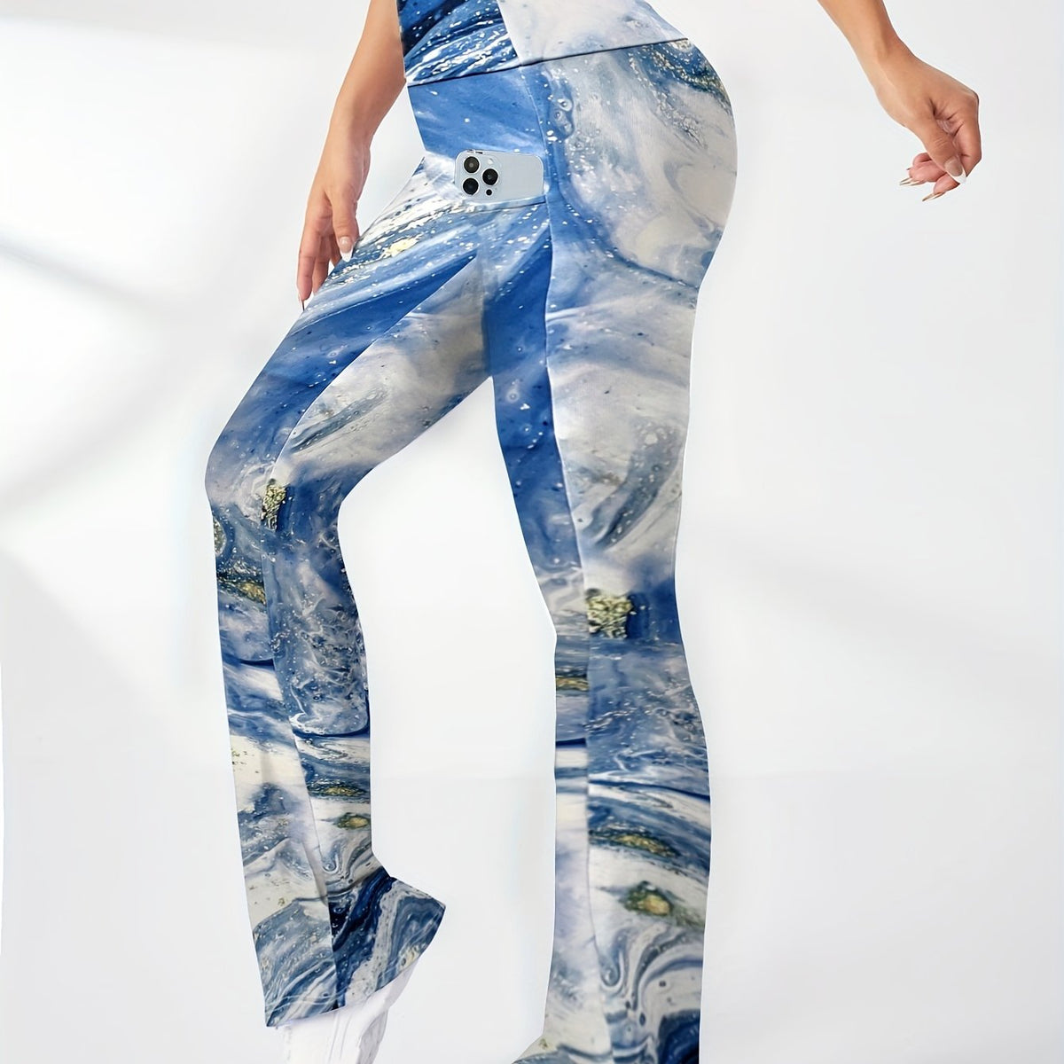 Printed Starry Sky Quick Dry Flare Leggings Women's Activewear