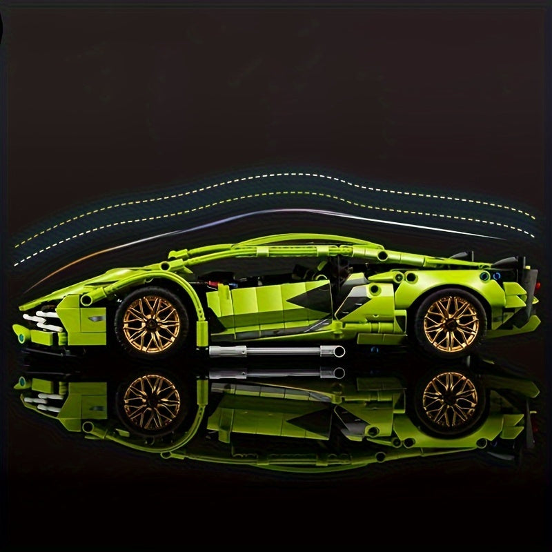 1200-Piece Green Racing Model Kit Building Blocks