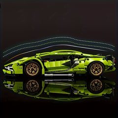 1200-Piece Green Racing Model Kit Building Blocks