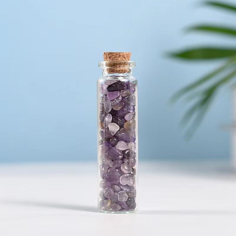 Natural Gemstone Ornament Crushed Stone Bottle