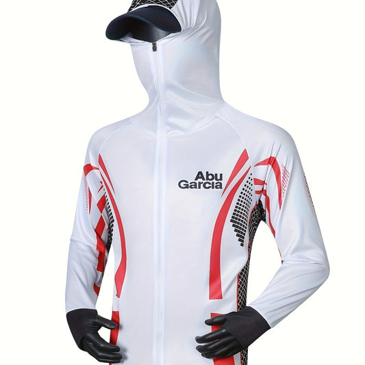 Men's UPF 50 Sun Protection Hooded Jacket Quick Dry Long Sleeve Rash Guard