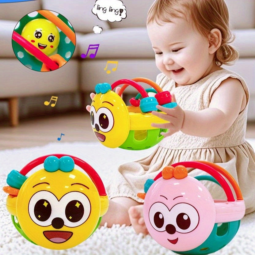 Colorful Face Bell Soft Grip Ball for Kids' Development