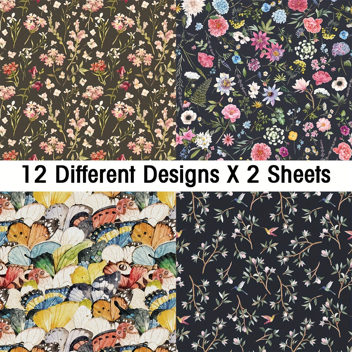 Botany Pattern Cardstock Cardmaking Paper Pack 15 X 15 Single Sided