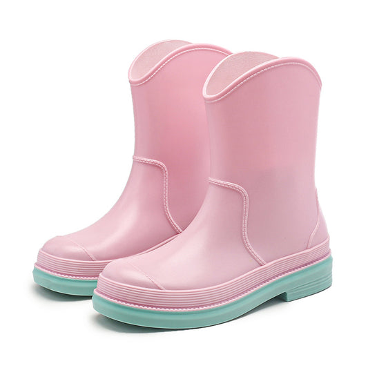 Waterproof Rain Boots Platform Mid Calf Boots