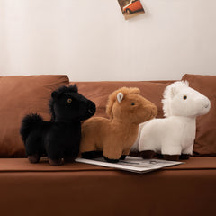 Soft Plush Pony Doll Realistic Horse Stuffed Animal Cuddly Gift Brown S