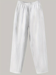  Casual Pants Solid Elastic Straight Leg Trousers