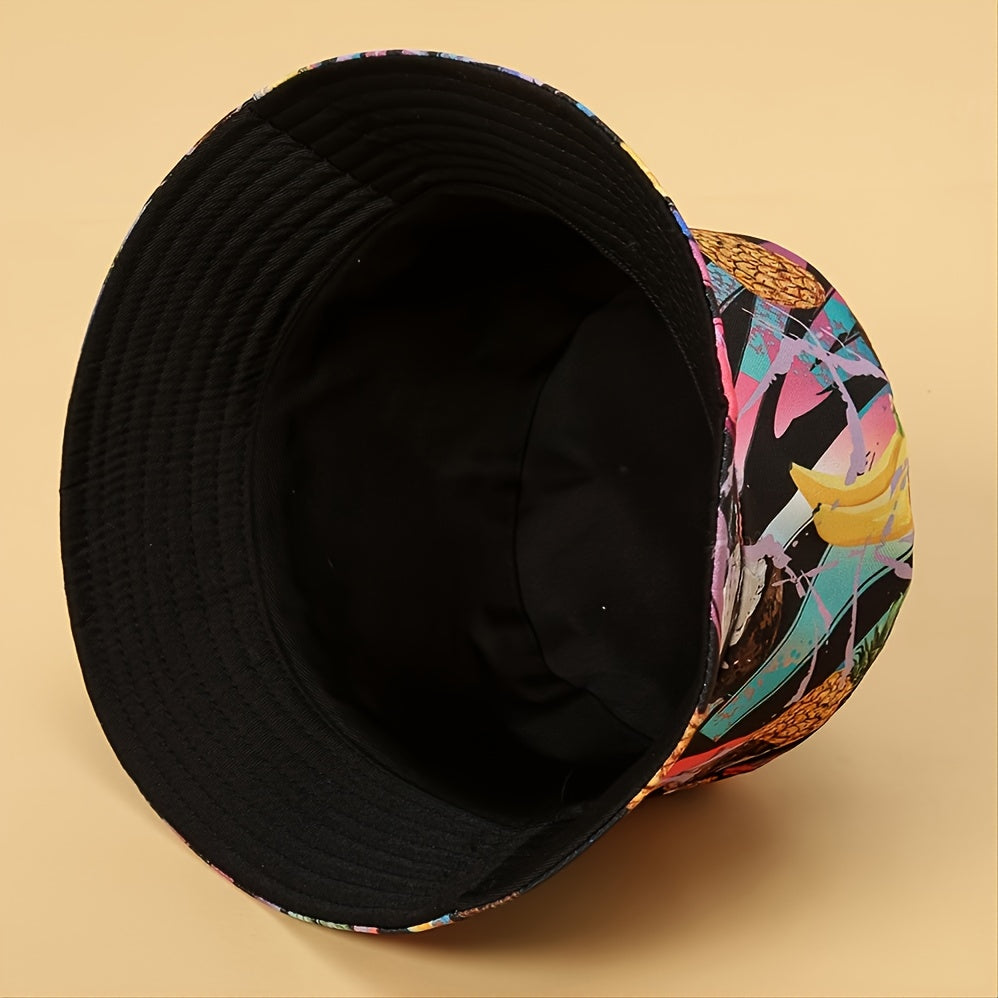 Unisex Fruit Print Windproof Couple Bucket Hat Outdoor Fishing