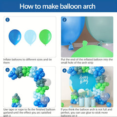 Ocean Party Balloon Garland Arch Kit Under the Sea Birthday Decor 135pcs