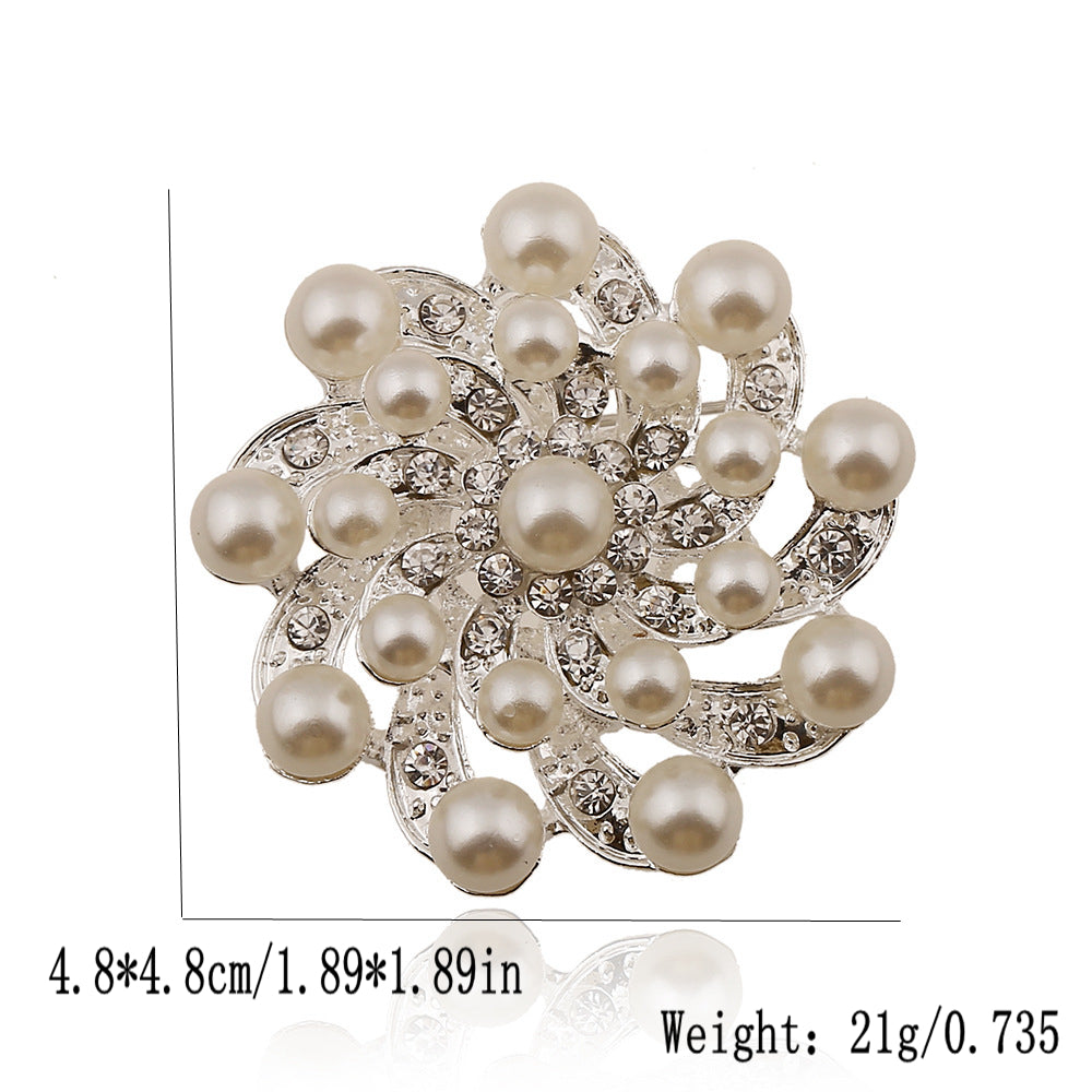 Artificial Diamond Pearl Brooch Suit Sweater Decoration Jewelry