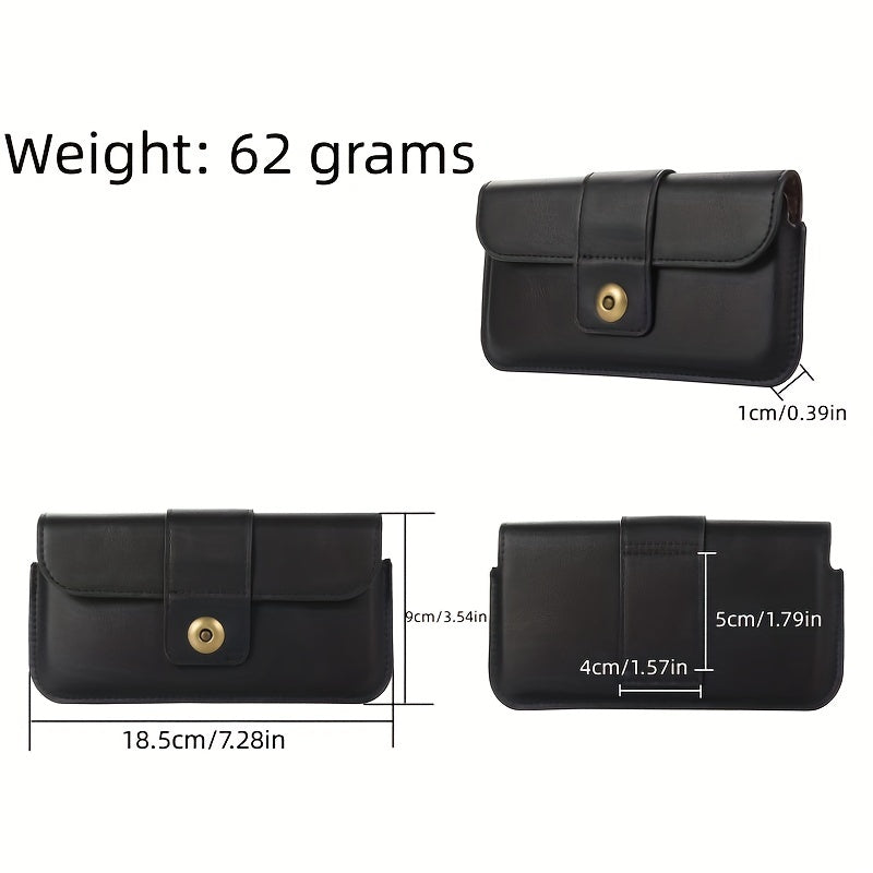 Men's Minimalist PU Leather Waist Bag Phone Key Bag