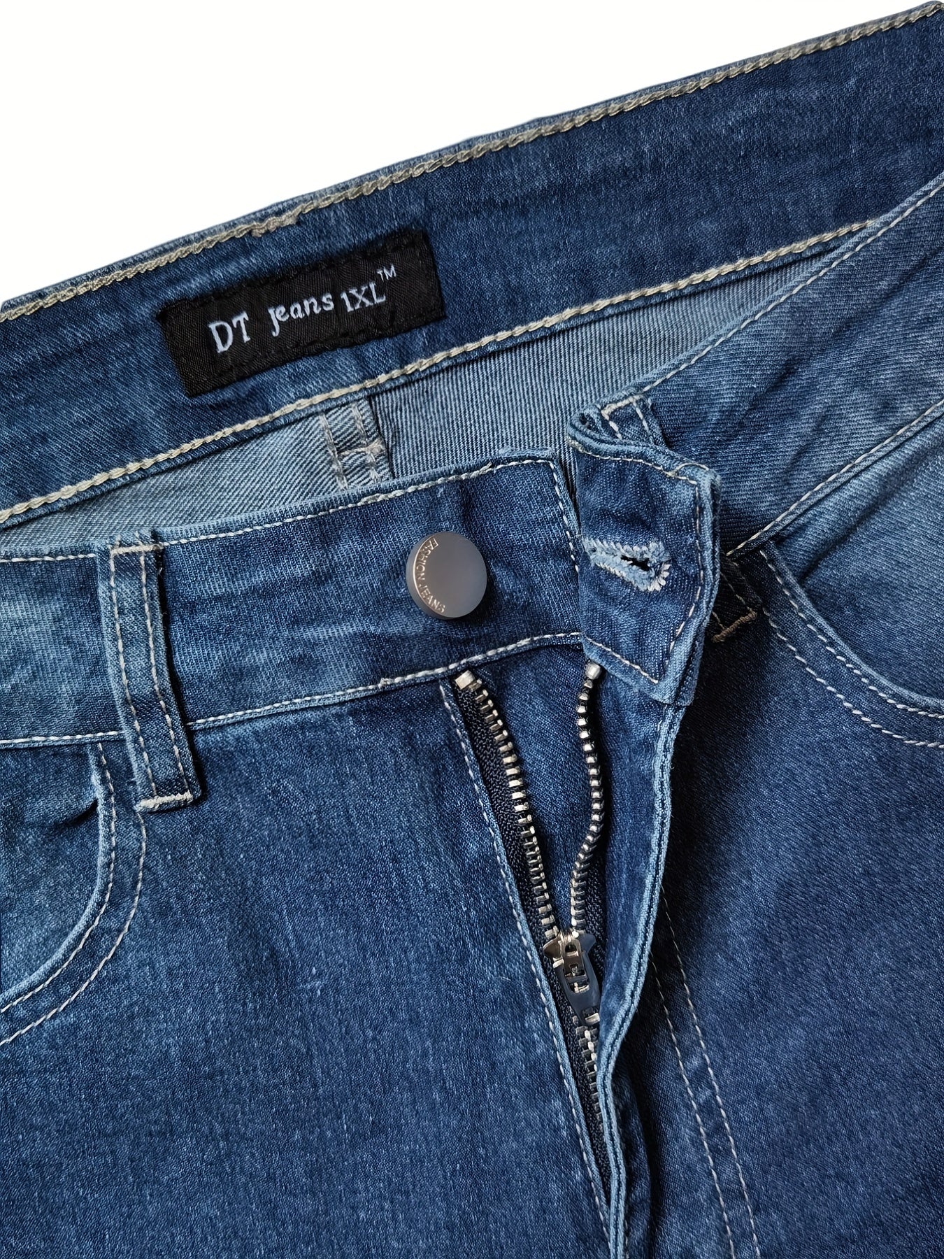  High Rise Stretch Skinny Flared Leg Jeans