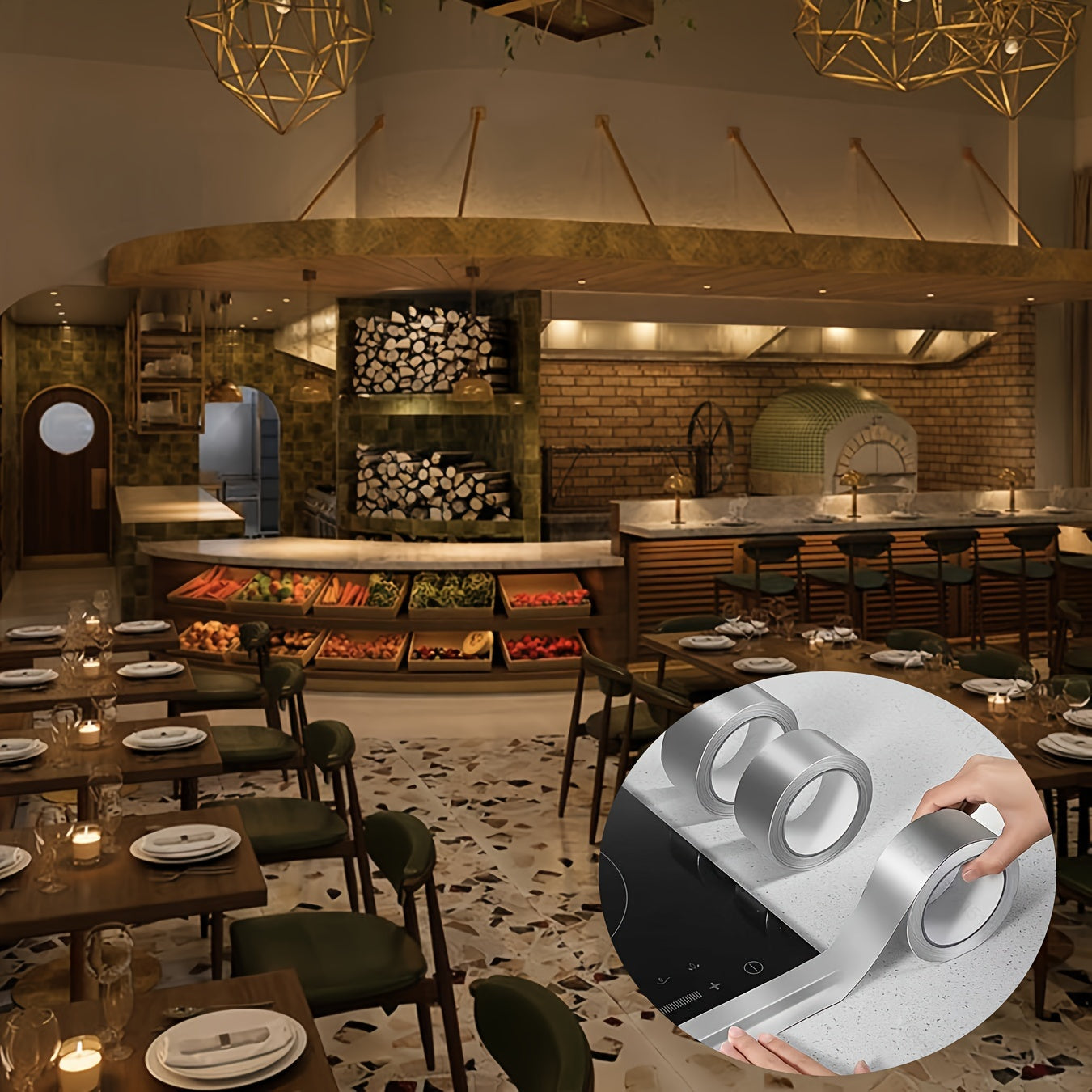 5m Fireproof Waterproof Mildewproof Tape for Restaurant Hotel