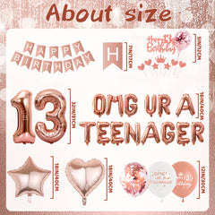 13th Birthday Decorations For Girls Rose Golden Party Supplies