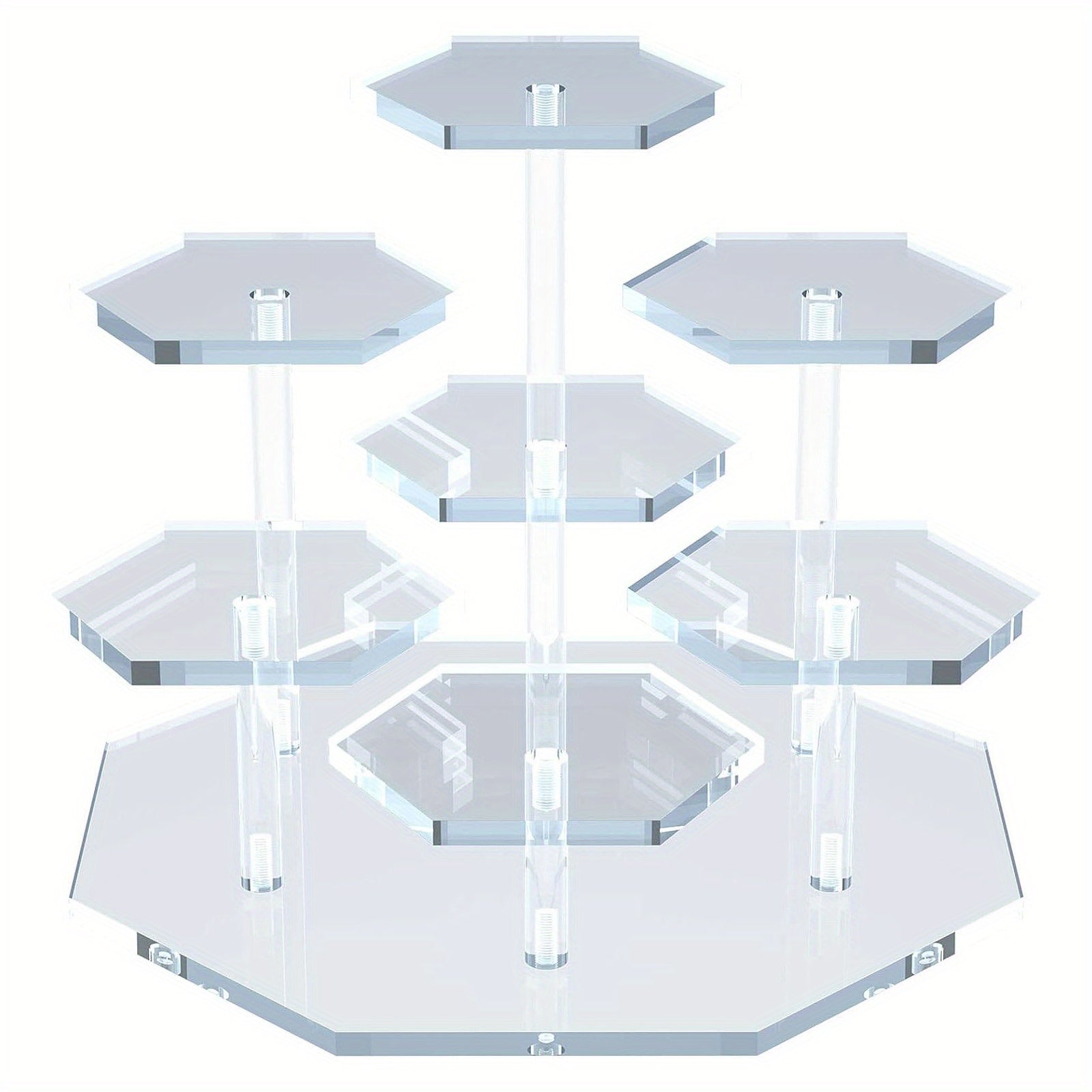 7 Layer Acrylic Display Stand Transparent Perfume Toy Doll Organizer Rack Count