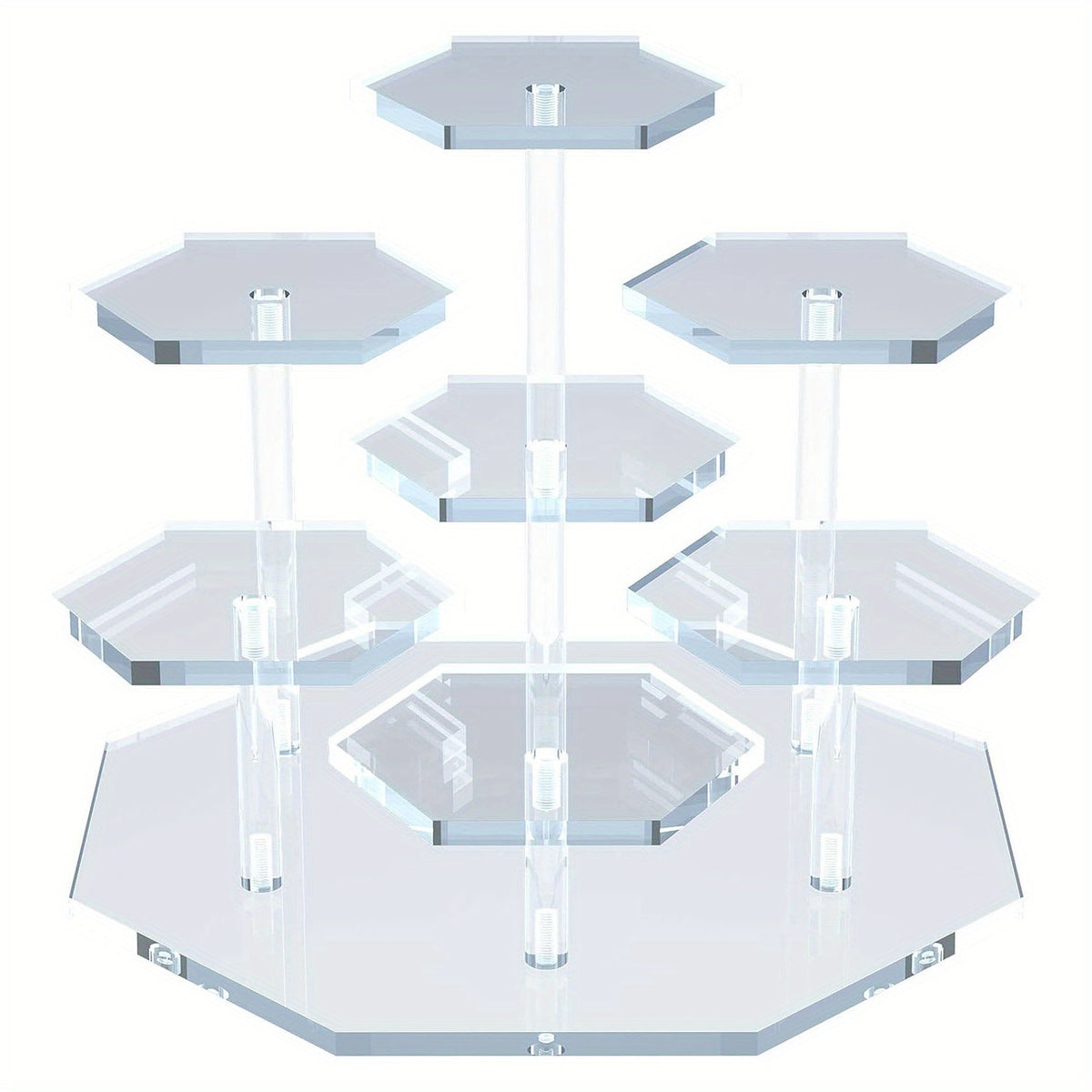 7 Layer Acrylic Display Stand Transparent Perfume Toy Doll Organizer Rack Count
