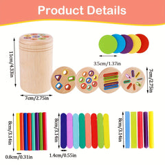 Wooden Sorting Pen Toy 4-in-1 Top Cover Shape Recognition