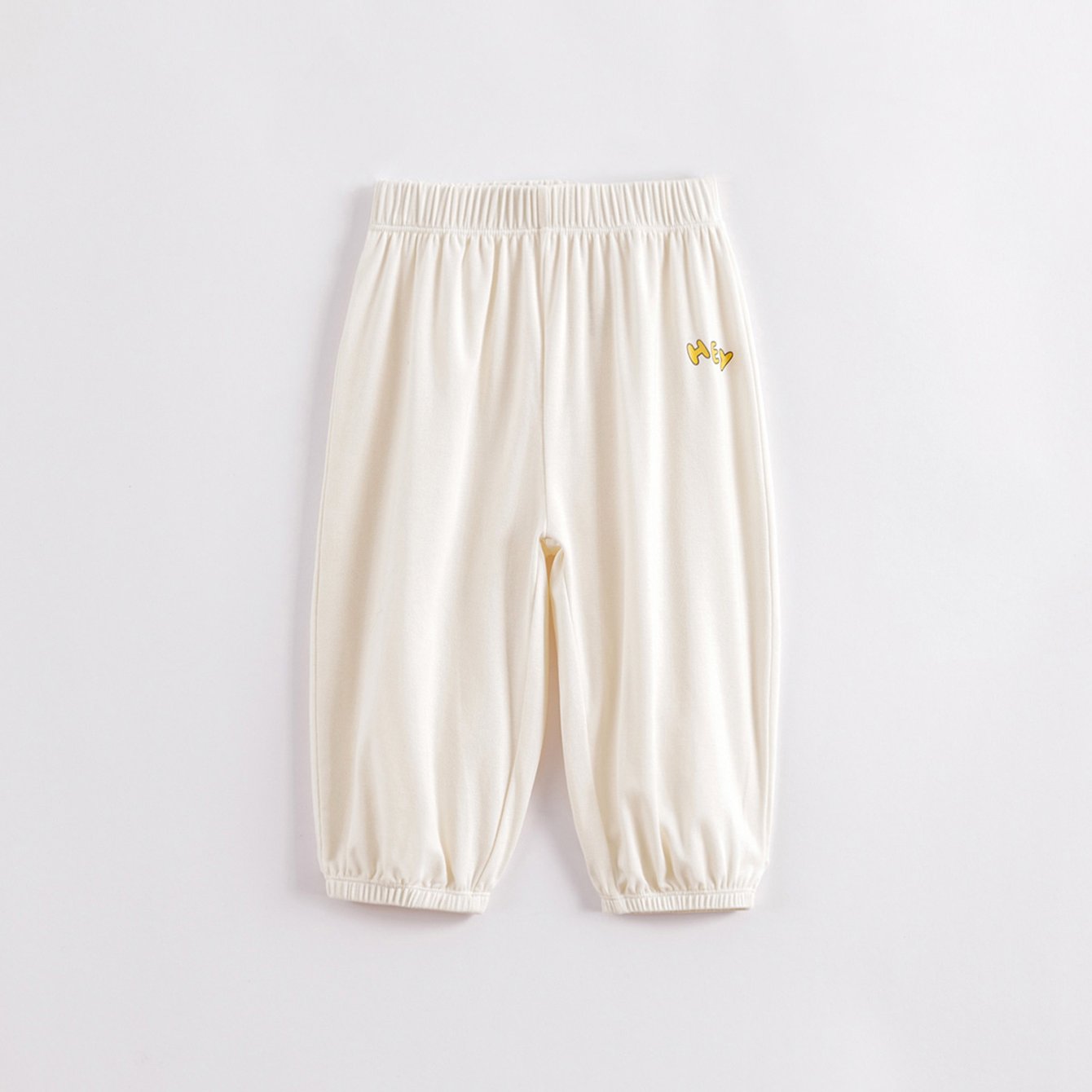 Girls Elastic Summer Cotton Trousers, Assorted Colors Kids Cuff Pants