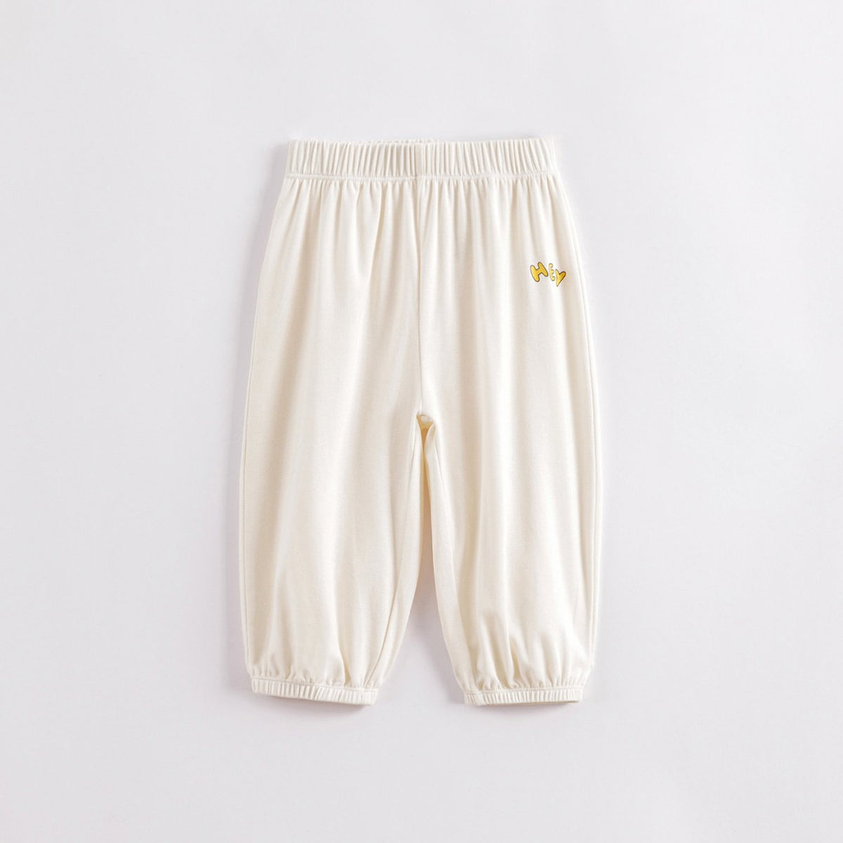 Girls Elastic Summer Cotton Trousers, Assorted Colors Kids Cuff Pants
