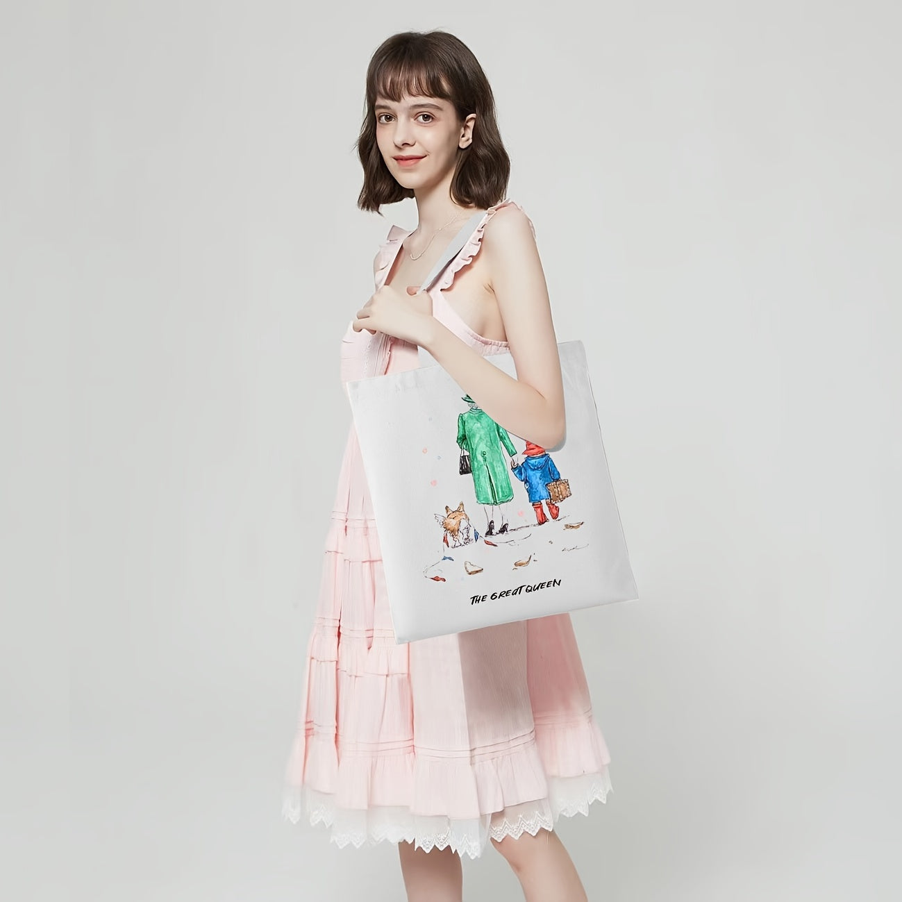 Colorful Pattern Tote Bag Canvas Sling Bag for Daily Use