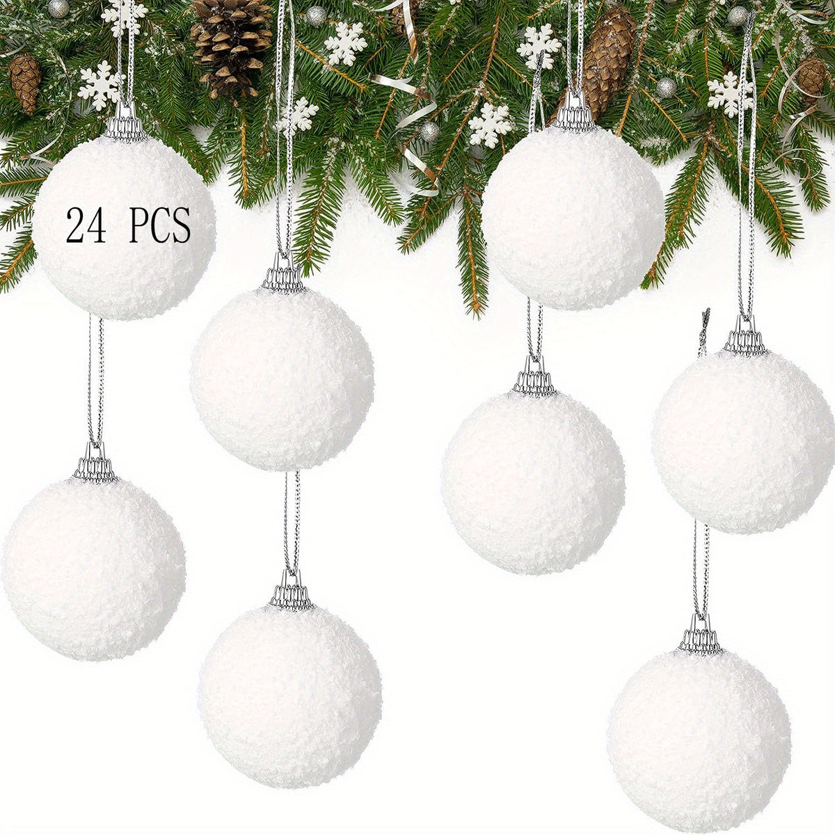 24pcs Christmas Snow Powder Ball Foam Ball Snow Ball Christmas Snow Ball...