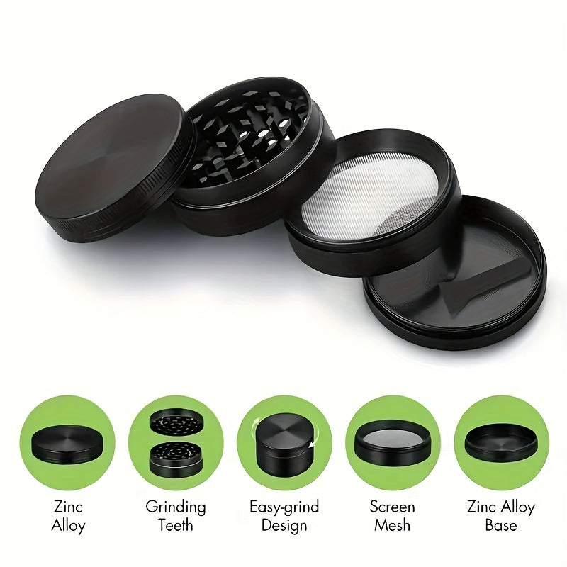 4 Layer 50MM Metal Grinder Spice Crusher Kitchen Supplies