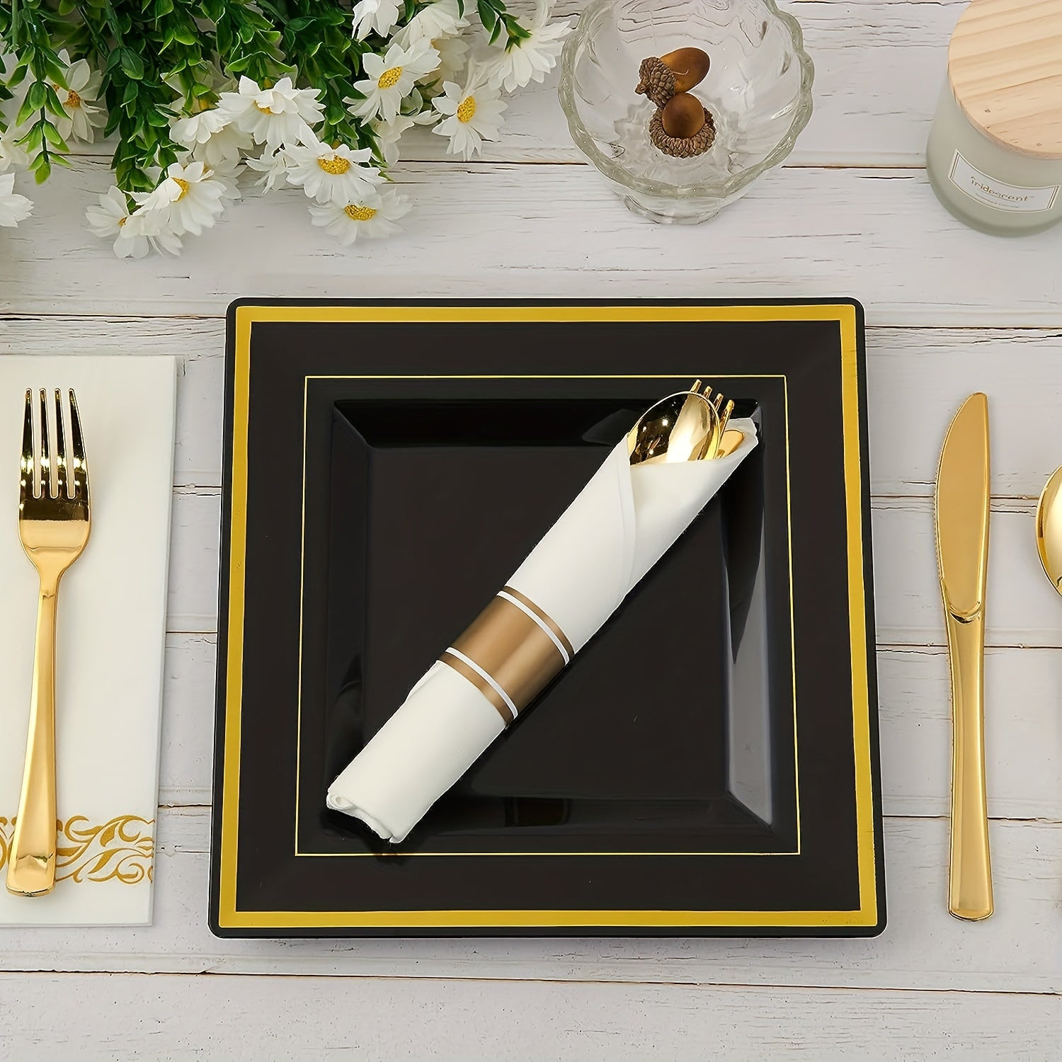 10pcs Disposable Dinner Plate 16 Dessert Plate 