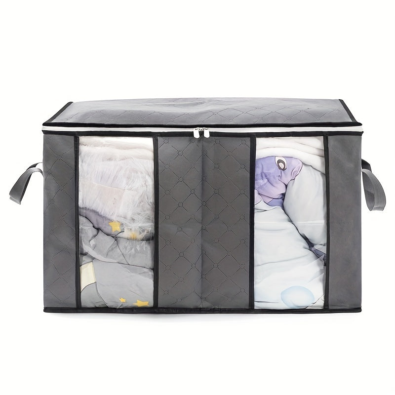 90L Clothes Storage Bag w/ Reinforced Handle & Sturdy Zipper