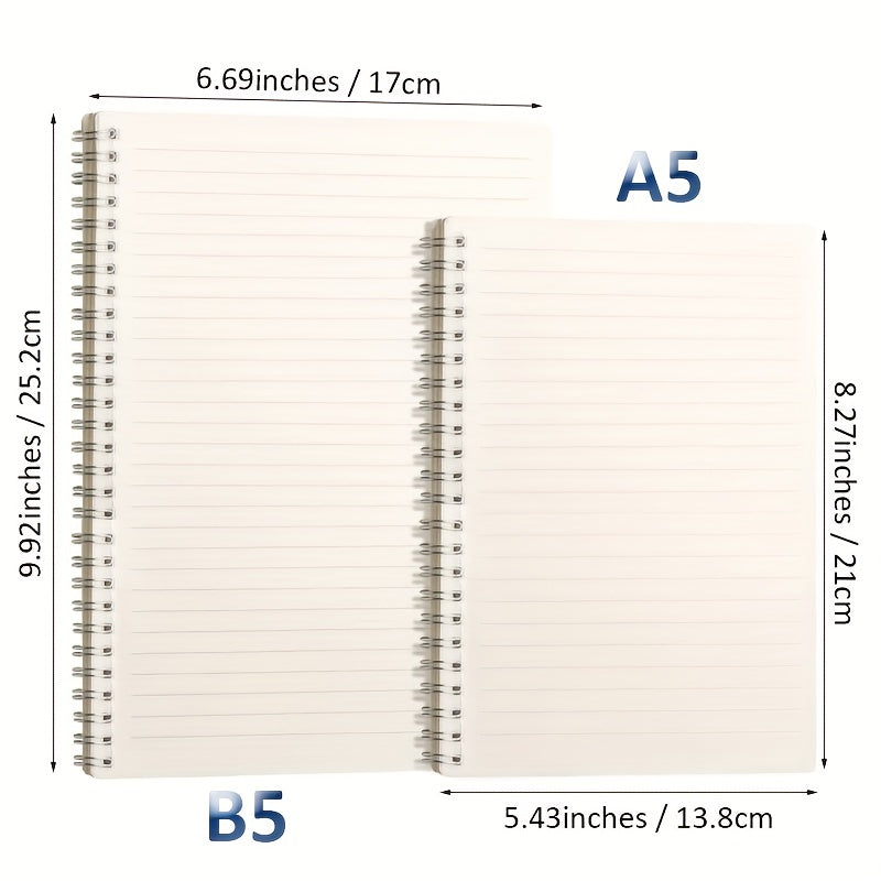 A5 B5 Spiral Notebook 8mm Ruled 80 Sheets Journals
