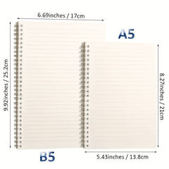 A5 B5 Spiral Notebook 8mm Ruled 80 Sheets Journals