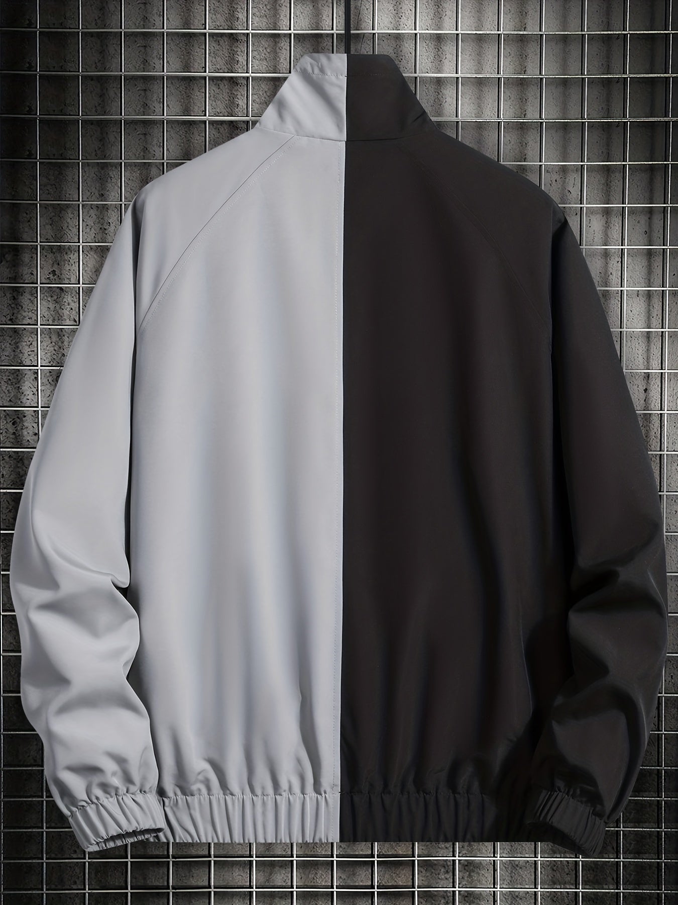 Men's Casual Stand Collar Zip Up Jacket For Spring Fall Outdoor