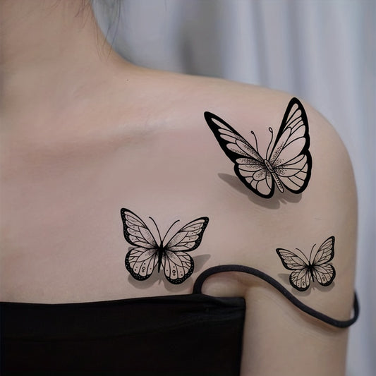 Realistic 3D Butterfly Tattoo Sticker Waterproof Long Lasting Arm Body Art