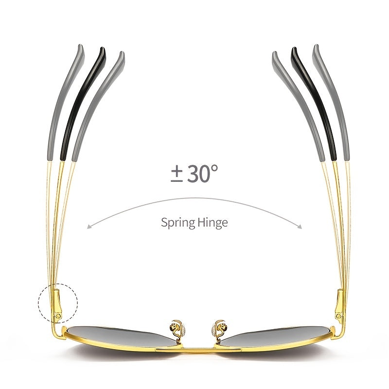 Square Metal Sun Glasses Gradient Double Bridge Punk Eyewear