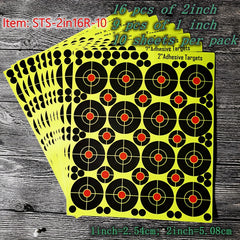 10 Pack Adhesive Splatter Targets 2.5" Plus 1" Bright Yellow Burst Upon Impact