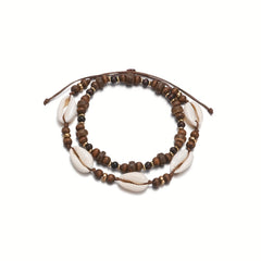 Boho Shell Beaded Anklet Set Beach Foot Jewelry