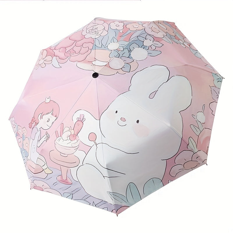 Automatic Trifold Clear Umbrella UV Protection Sunshade