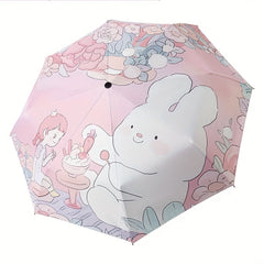 Automatic Trifold Clear Umbrella UV Protection Sunshade