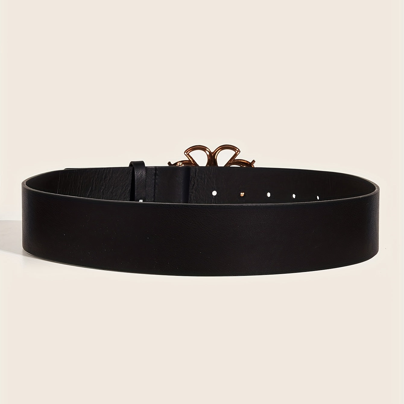 Hollow Out Buckle Belt PU Leather Wide Belt for Women