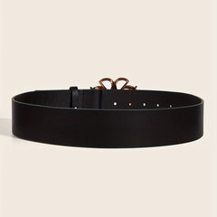 Hollow Out Buckle Belt PU Leather Wide Belt for Women