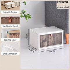 Large Collapsible 3 Tier Shoe Display Box with Wheels